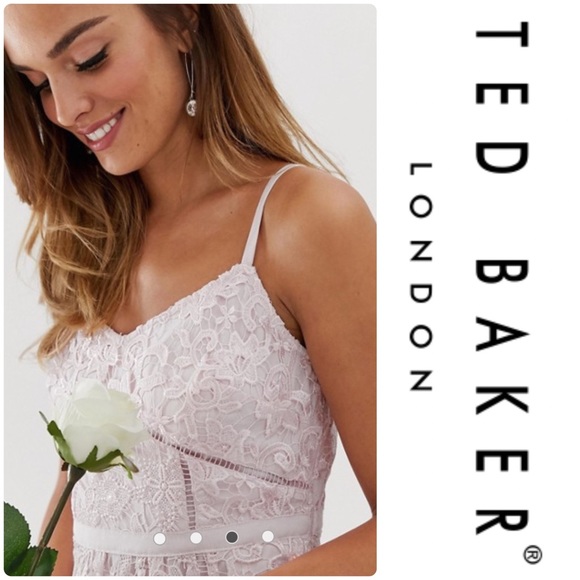 Ted Baker Valens Lace Midi Dress - Pale Pink - Picture 3 of 8